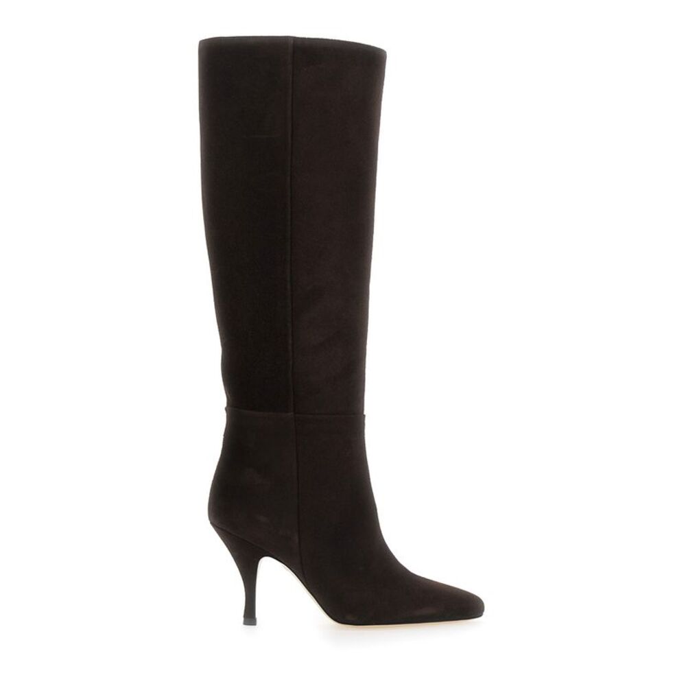 Semicouture Women 'Lucinda' Brown Boots With Knee-High Design In Eco-Suede Women